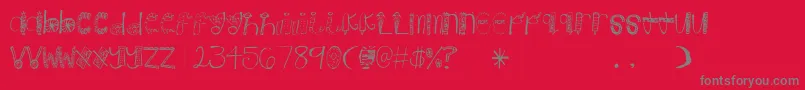 Candy-Schriftart – Graue Schriften auf rotem Hintergrund