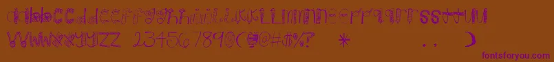 Candy Font – Purple Fonts on Brown Background