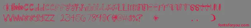 Candy-Schriftart – Rote Schriften auf grauem Hintergrund