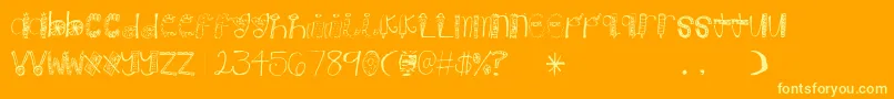 Шрифт Candy – жёлтые шрифты на оранжевом фоне