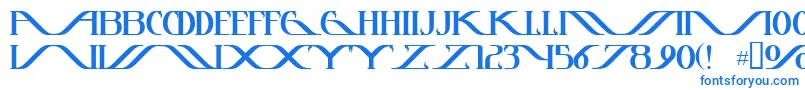 フォントInstantt – 白い背景に青い文字