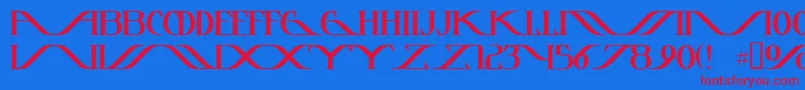 フォントInstantt – 赤い文字の青い背景
