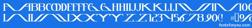 Czcionka Instantt – białe czcionki na niebieskim tle