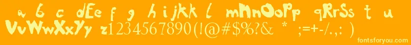 Norules Font – Yellow Fonts on Orange Background
