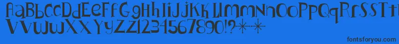 Lushus Font – Black Fonts on Blue Background