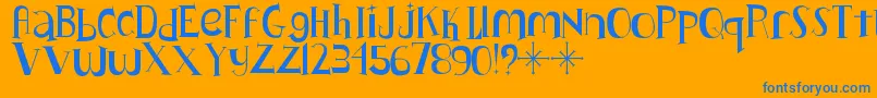 Lushus Font – Blue Fonts on Orange Background