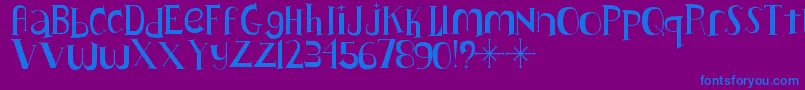 Lushus Font – Blue Fonts on Purple Background