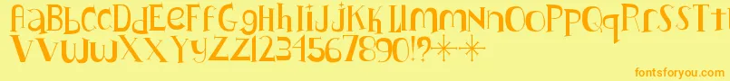 Lushus Font – Orange Fonts on Yellow Background