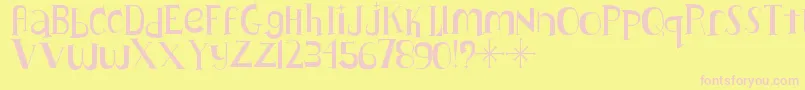Lushus-Schriftart – Rosa Schriften auf gelbem Hintergrund