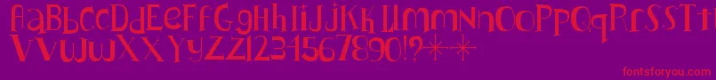 Lushus Font – Red Fonts on Purple Background