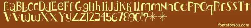 Lushus-fontti – keltaiset fontit ruskealla taustalla