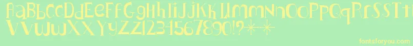 Lushus Font – Yellow Fonts on Green Background