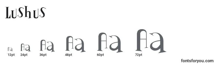 Lushus Font Sizes