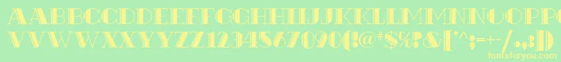 RialtoNf Font – Yellow Fonts on Green Background