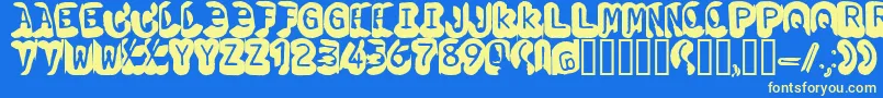 Ossobuco Font – Yellow Fonts on Blue Background