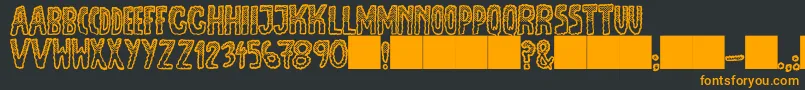 JmhEscamasWhiteTop-Schriftart – Orangefarbene Schriften auf schwarzem Hintergrund