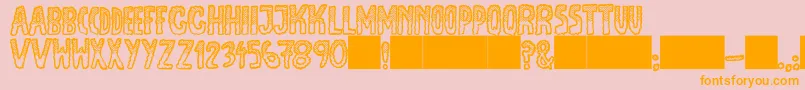 JmhEscamasWhiteTop Font – Orange Fonts on Pink Background