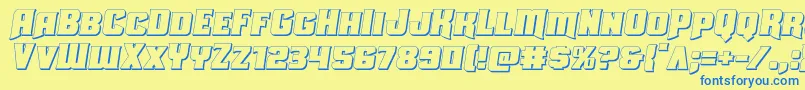 Uniongray3Dsemital Font – Blue Fonts on Yellow Background