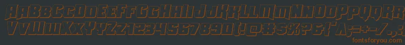 Uniongray3Dsemital-fontti – ruskeat fontit mustalla taustalla