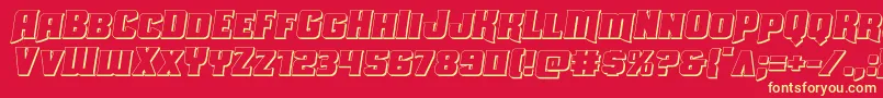 Uniongray3Dsemital Font – Yellow Fonts on Red Background