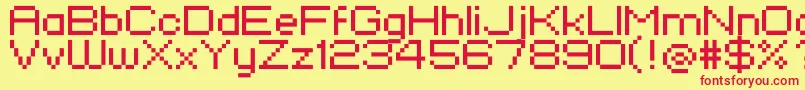 Standard0751 Font – Red Fonts on Yellow Background