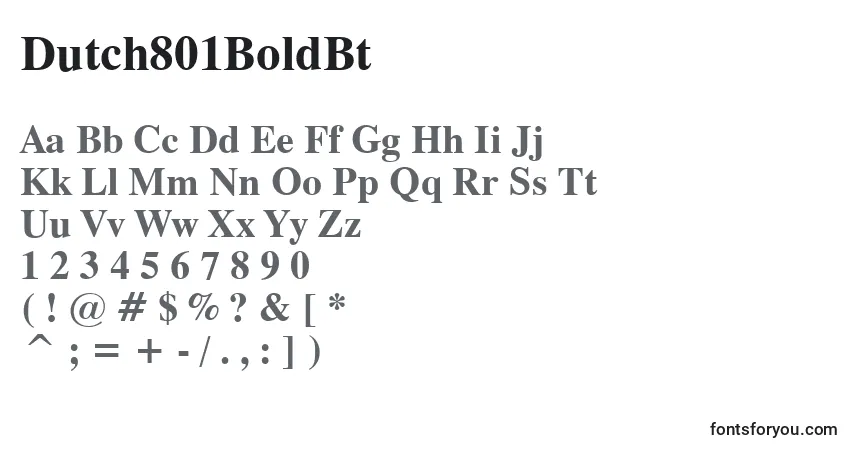 Dutch801BoldBtフォント–アルファベット、数字、特殊文字