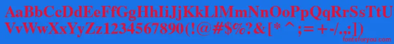 フォントDutch801BoldBt – 赤い文字の青い背景