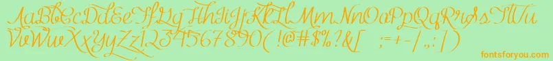 MfKindWitty Font – Orange Fonts on Green Background