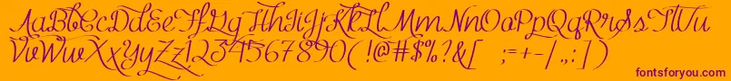 MfKindWitty Font – Purple Fonts on Orange Background