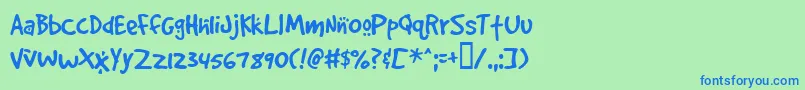 Gooddogcool Font – Blue Fonts on Green Background