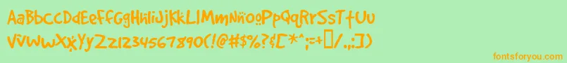 Gooddogcool Font – Orange Fonts on Green Background