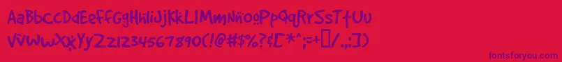 Gooddogcool Font – Purple Fonts on Red Background