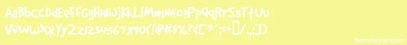 Gooddogcool Font – White Fonts on Yellow Background