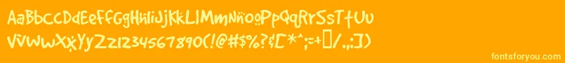 フォントGooddogcool – オレンジの背景に黄色の文字