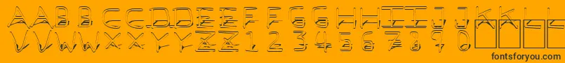 PfVeryverybadfont7Shadow-Schriftart – Schwarze Schriften auf orangefarbenem Hintergrund