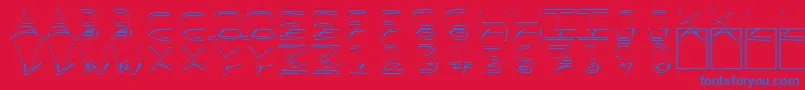 PfVeryverybadfont7Shadow Font – Blue Fonts on Red Background