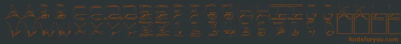 フォントPfVeryverybadfont7Shadow – 黒い背景に茶色のフォント