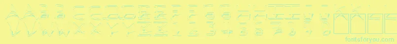PfVeryverybadfont7Shadow Font – Green Fonts on Yellow Background