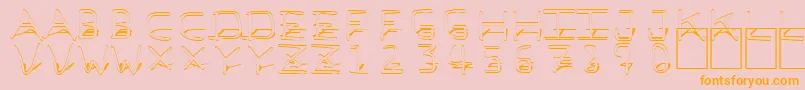 PfVeryverybadfont7Shadow Font – Orange Fonts on Pink Background