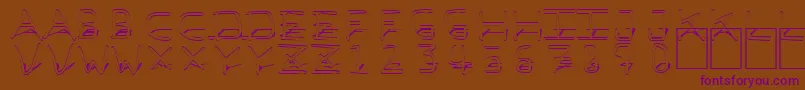 PfVeryverybadfont7Shadow Font – Purple Fonts on Brown Background
