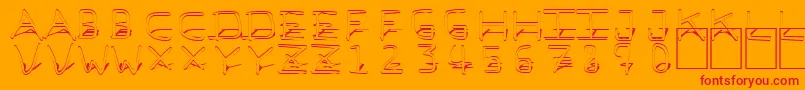 PfVeryverybadfont7Shadow Font – Red Fonts on Orange Background