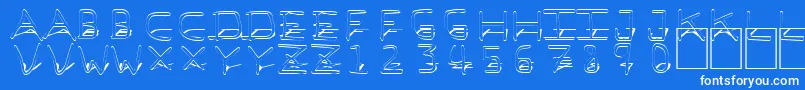 PfVeryverybadfont7Shadow Font – White Fonts on Blue Background