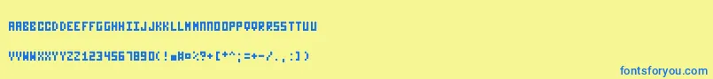 Nanotype Font – Blue Fonts on Yellow Background