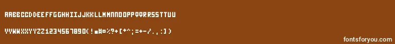 Nanotype-Schriftart – Weiße Schriften auf braunem Hintergrund