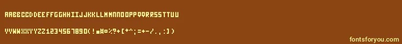 Nanotype Font – Yellow Fonts on Brown Background