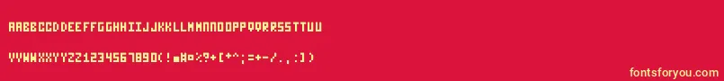 Nanotype Font – Yellow Fonts on Red Background