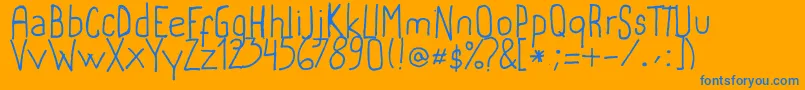 MariviHandwriting Font – Blue Fonts on Orange Background