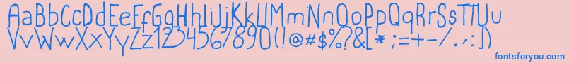 MariviHandwriting Font – Blue Fonts on Pink Background