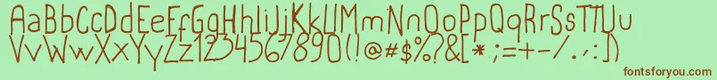 MariviHandwriting Font – Brown Fonts on Green Background