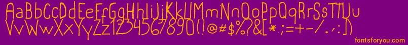 MariviHandwriting Font – Orange Fonts on Purple Background